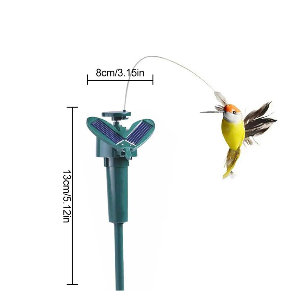 Solar Fluttering Hummingbird Garden Stake – Spinning Bird Toy Solar Garden Ornament PLUSH Random color