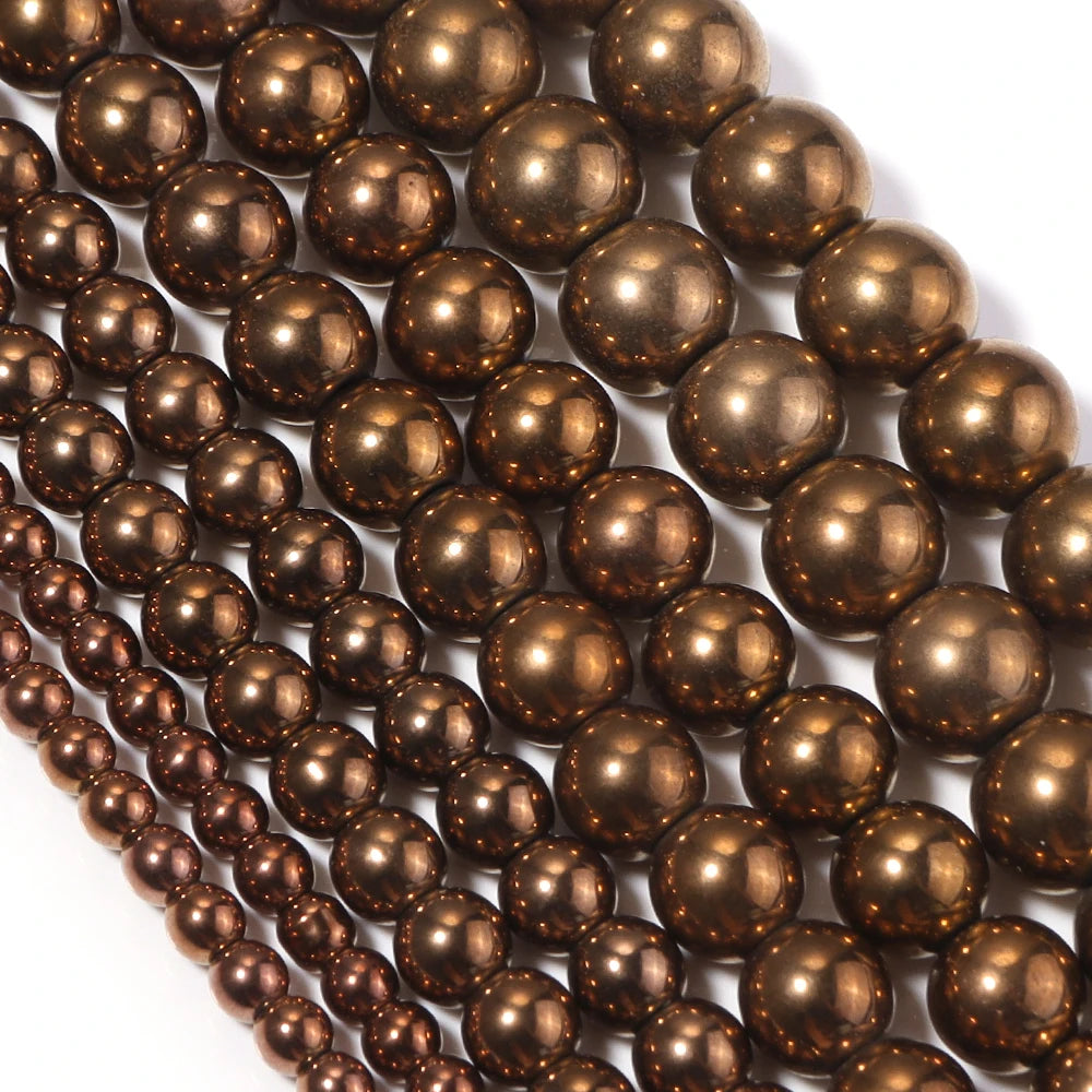 Electroplated Red Copper Hematite Spacer Beads 4–10mm DIY Jewelry Hematite Spacer Beads PLUSH