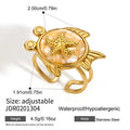 Fish Enamel Open Ring – Turtle Conch Geometric Vintage Style Enamel Open Ring PLUSH Style 2