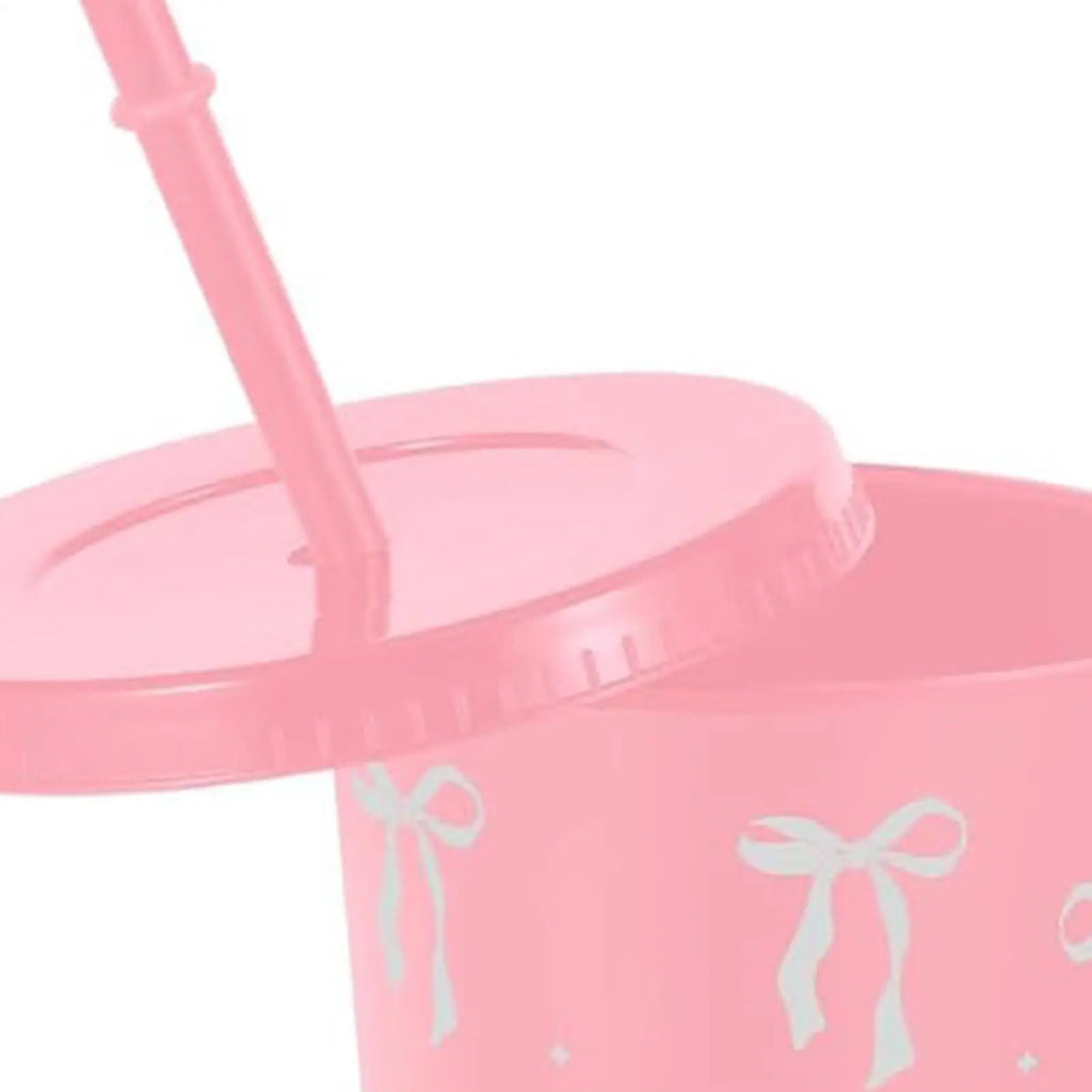 12-Pack Bow Tumbler Cups with Straw & Lid – 24oz Reusable Tumbler Cup Set PLUSH