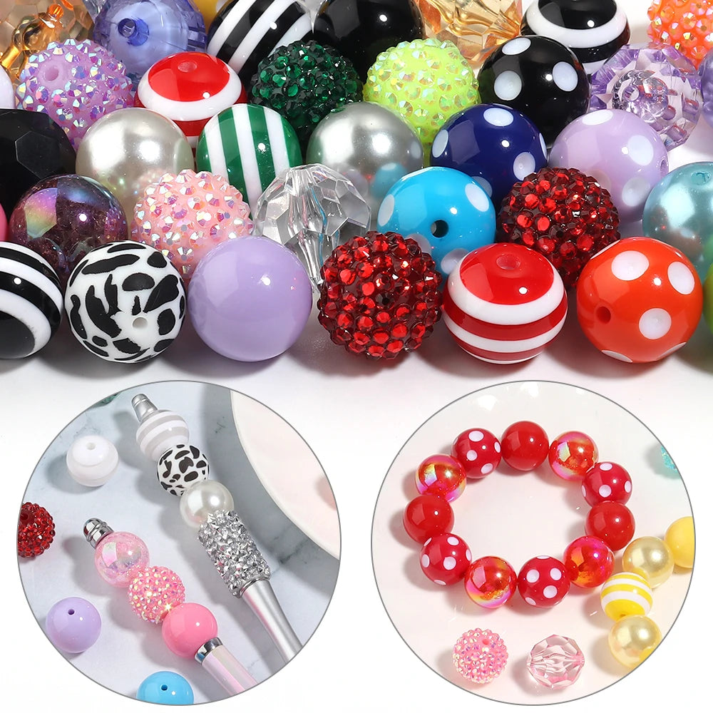 12pcs 20mm Christmas Acrylic Round Spacer Beads – DIY Jewelry Acrylic Spacer Beads PLUSH