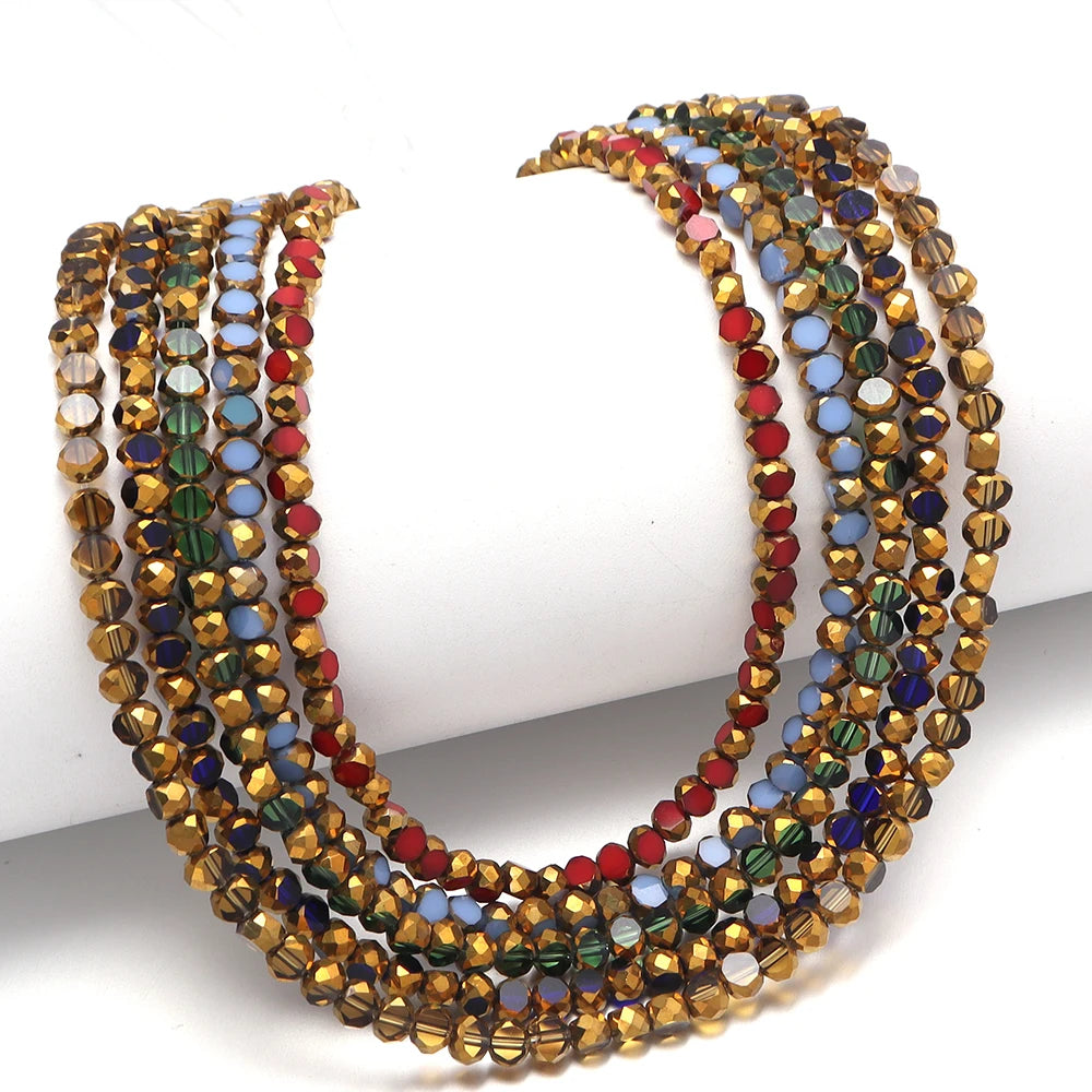 Faceted Crystal Glass Beads Gold Rim Flat Round – DIY Jewelry Crystal Glass Beads PLUSH
