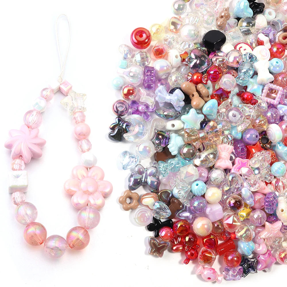45g Mixed Acrylic Bow Beads – Colorful DIY Spacer Beads Acrylic Spacer Beads PLUSH