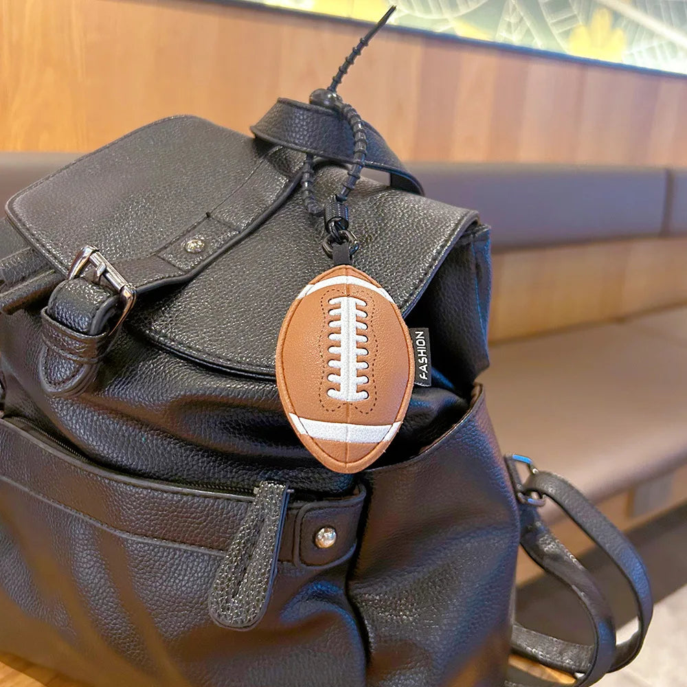 Sports Ball Leather Keychain – Football Basketball Baseball Charm Sports Leather Keychain PLUSH