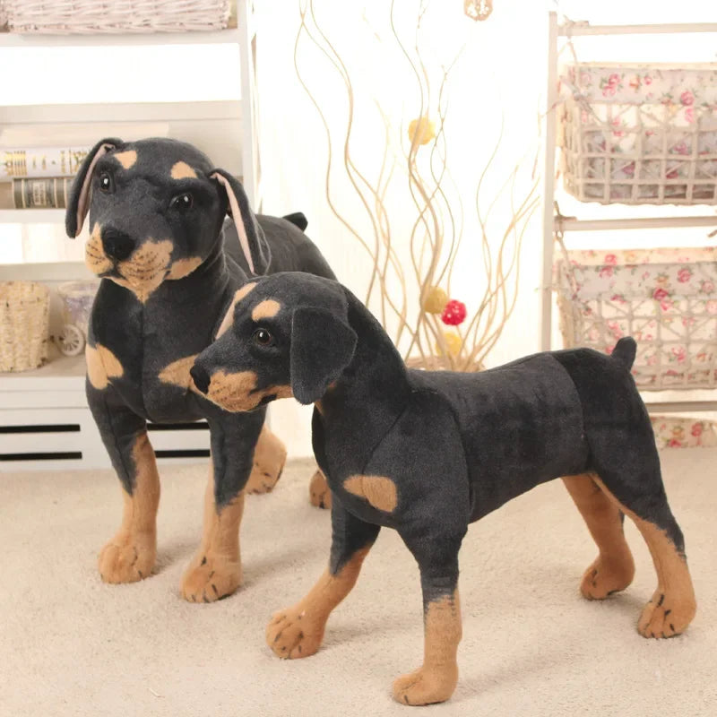 Realistic Standing Black Dog Plush Stuffed Animal Photo Prop Plush Stuffed Animal PLUSH
