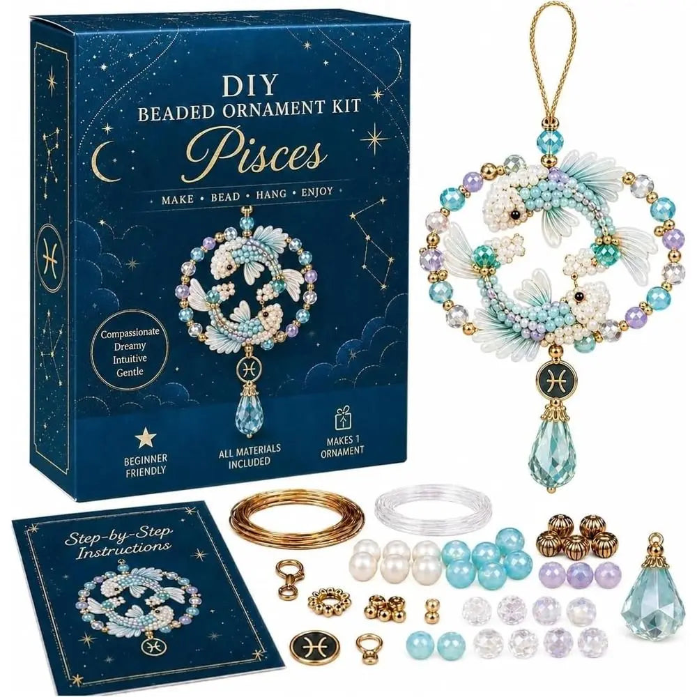 DIY Beaded Constellation Pendant Kit – Zodiac Bag Charm Craft DIY Jewelry Kit PLUSH Style 9