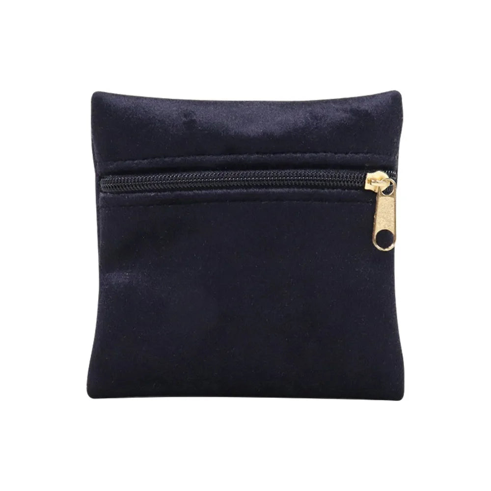 Velvet Zipper Jewelry Pouch | Soft Flannelette Storage Bag Jewelry Storage Pouch PLUSH Black