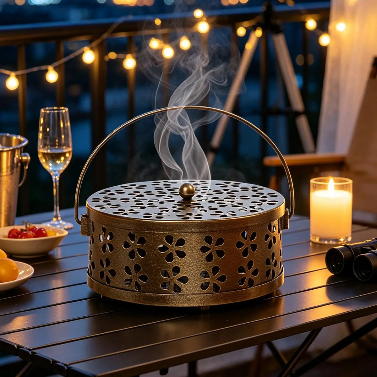 Portable Metal Incense Coil Holder with Handle | Indoor & Outdoor Incense Coil Holder PLUSH