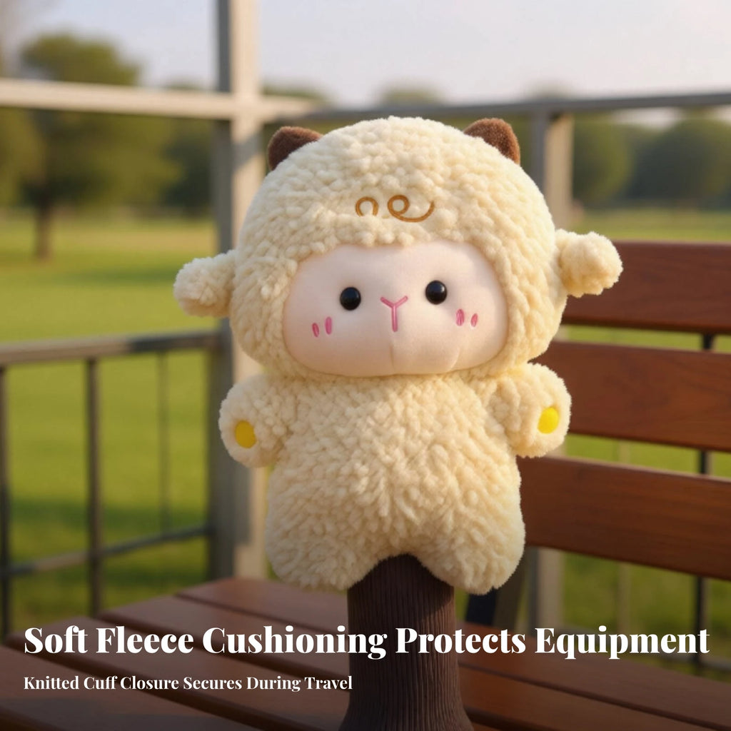 Sheep Golf Wood Headcover – Soft Knit Fairway Club Cover Golf Headcover PLUSH