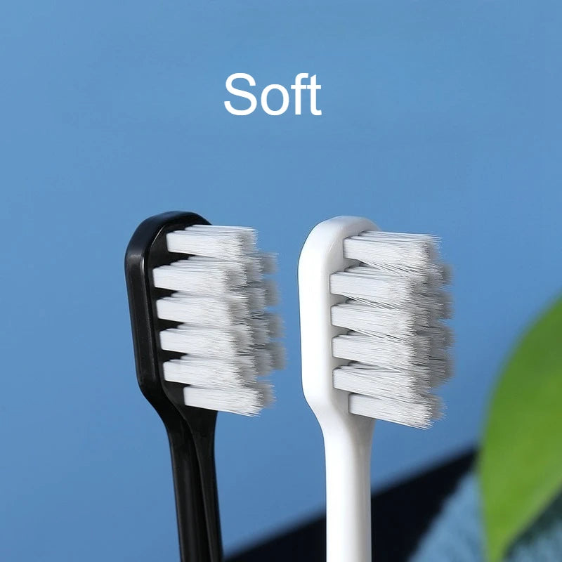 2-Pack Ion Antibacterial Wide Head Soft Bristle Toothbrush Set Manual Toothbrush Set PLUSH