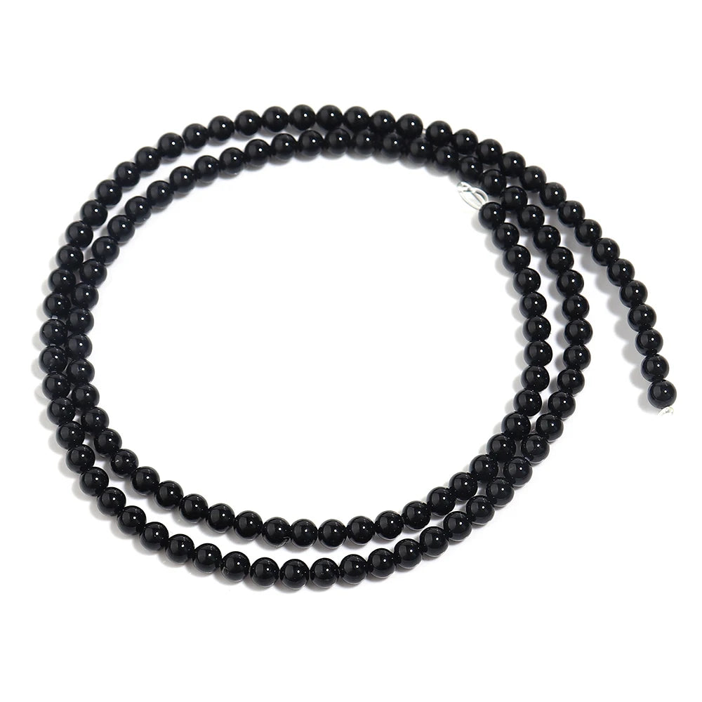 Black Onyx Agate Round Spacer Beads – Natural Stone DIY Jewelry Natural Stone Beads PLUSH 3mm 125pcs