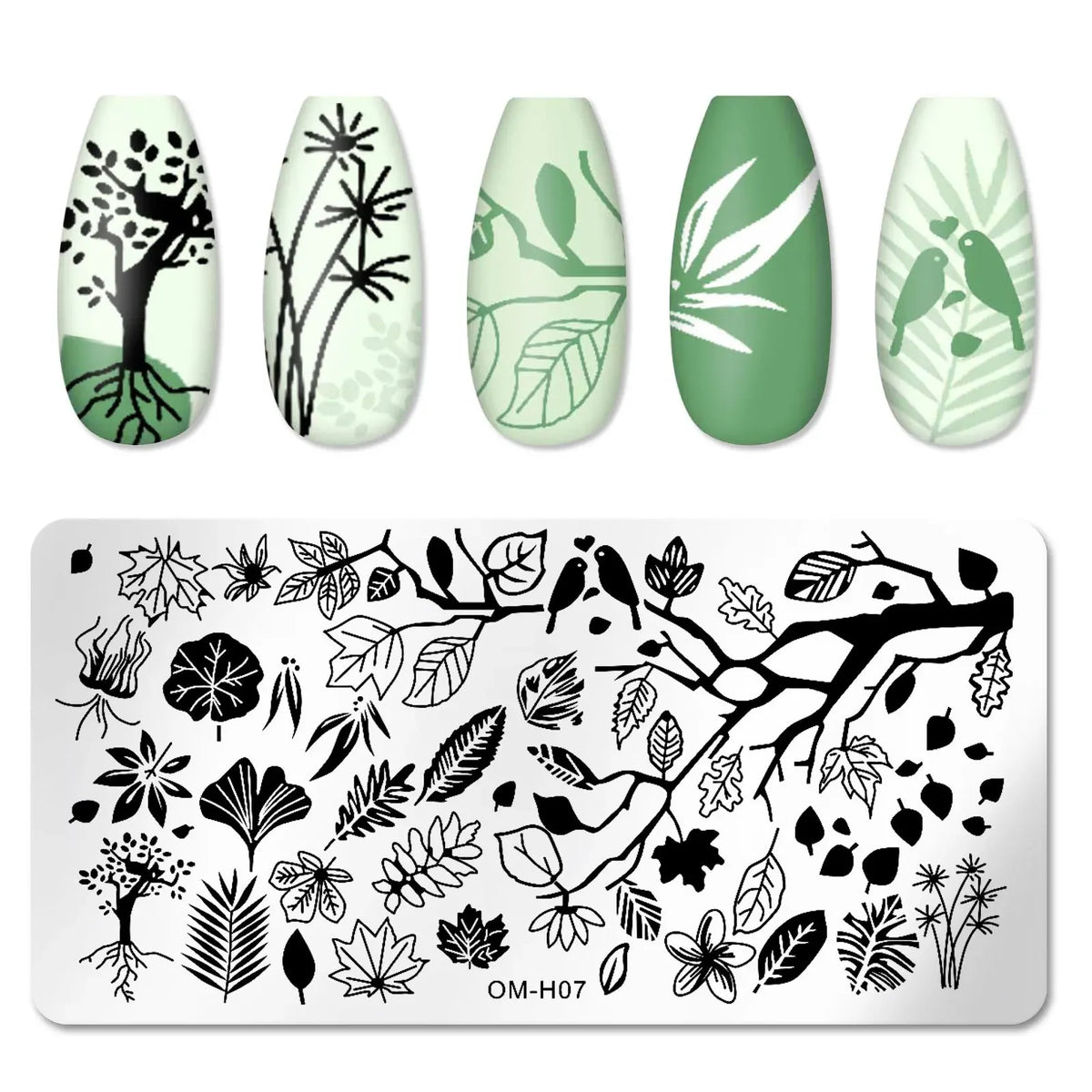 Nail Stamping Plates – Nature Animal Floral Designs 12×6cm Nail Stamping Plate PLUSH 07