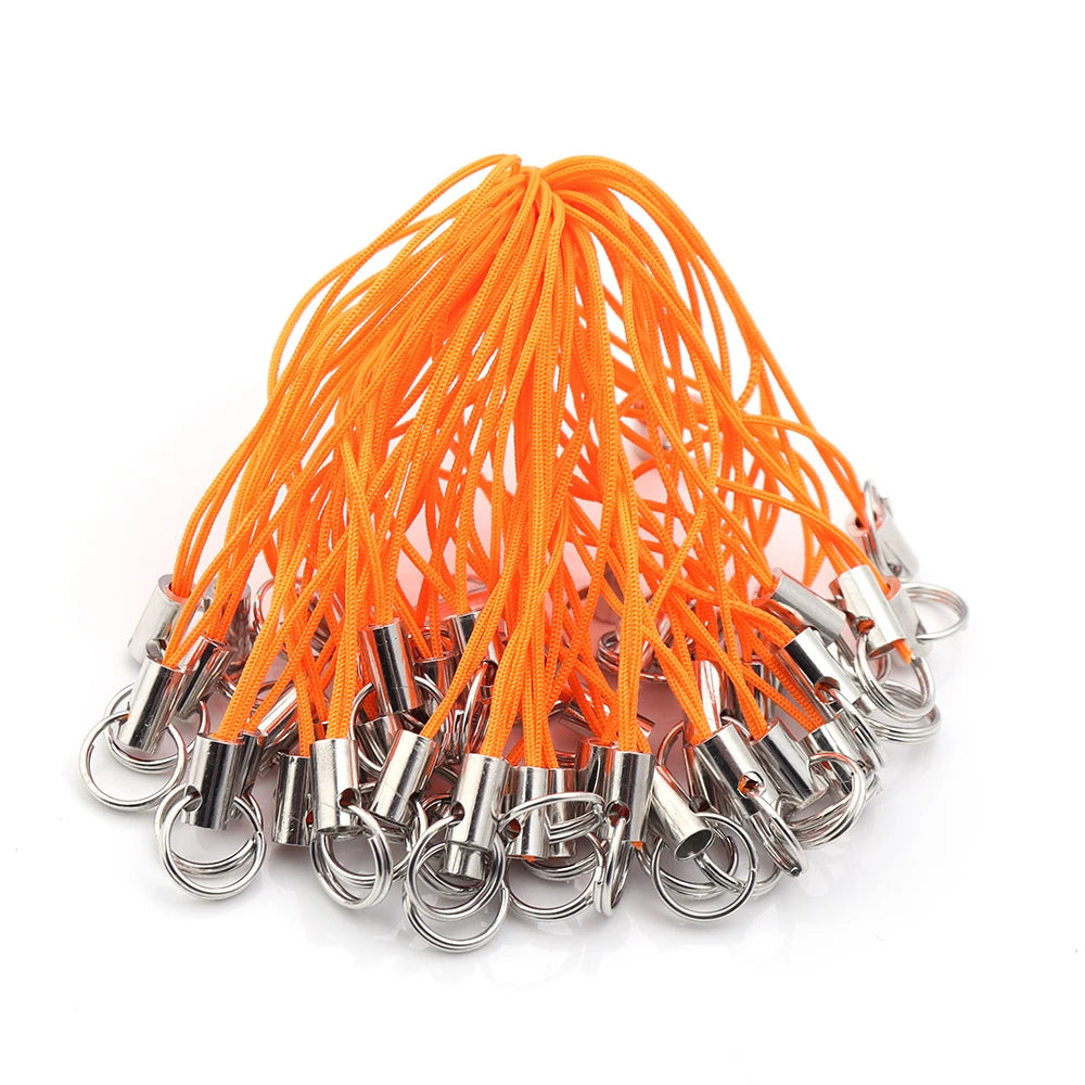 50pcs Phone Lanyard Lariat Strap Cords with Jump Rings DIY Lanyard Strap Cord PLUSH orange 01