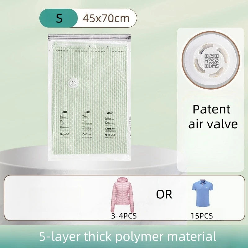 TAILI No-Pump Vacuum Storage Bags – Clothes & Blankets Vacuum Storage Bags PLUSH 45X70CM