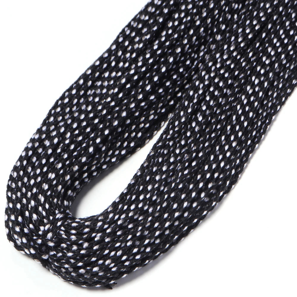 10 Yards Bohemian Multicolor Braided Cotton Cord – DIY Jewelry Braided Craft Cord PLUSH black 2mm