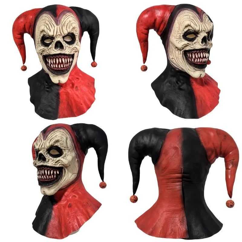Clown Mask with Horns & Skull | Halloween Cosplay Latex Mask Halloween Latex Mask PLUSH