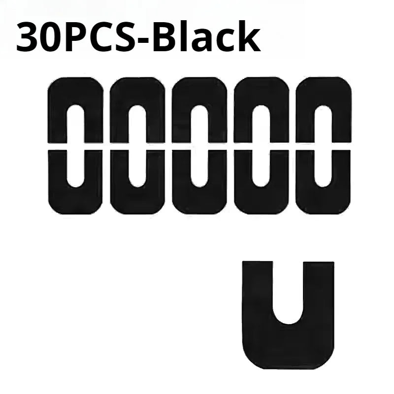 U-Shape Nail Polish Overflow Stickers – Skin Guard 10-50pcs Nail Art Accessory PLUSH 30PCS-Black