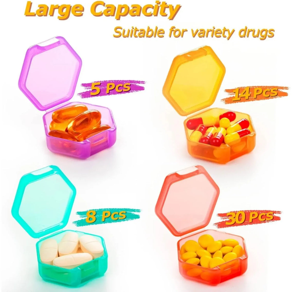 Monthly Pill Organizer 31-Day Pill Box for Vitamins & Travel Pill Organizer PLUSH