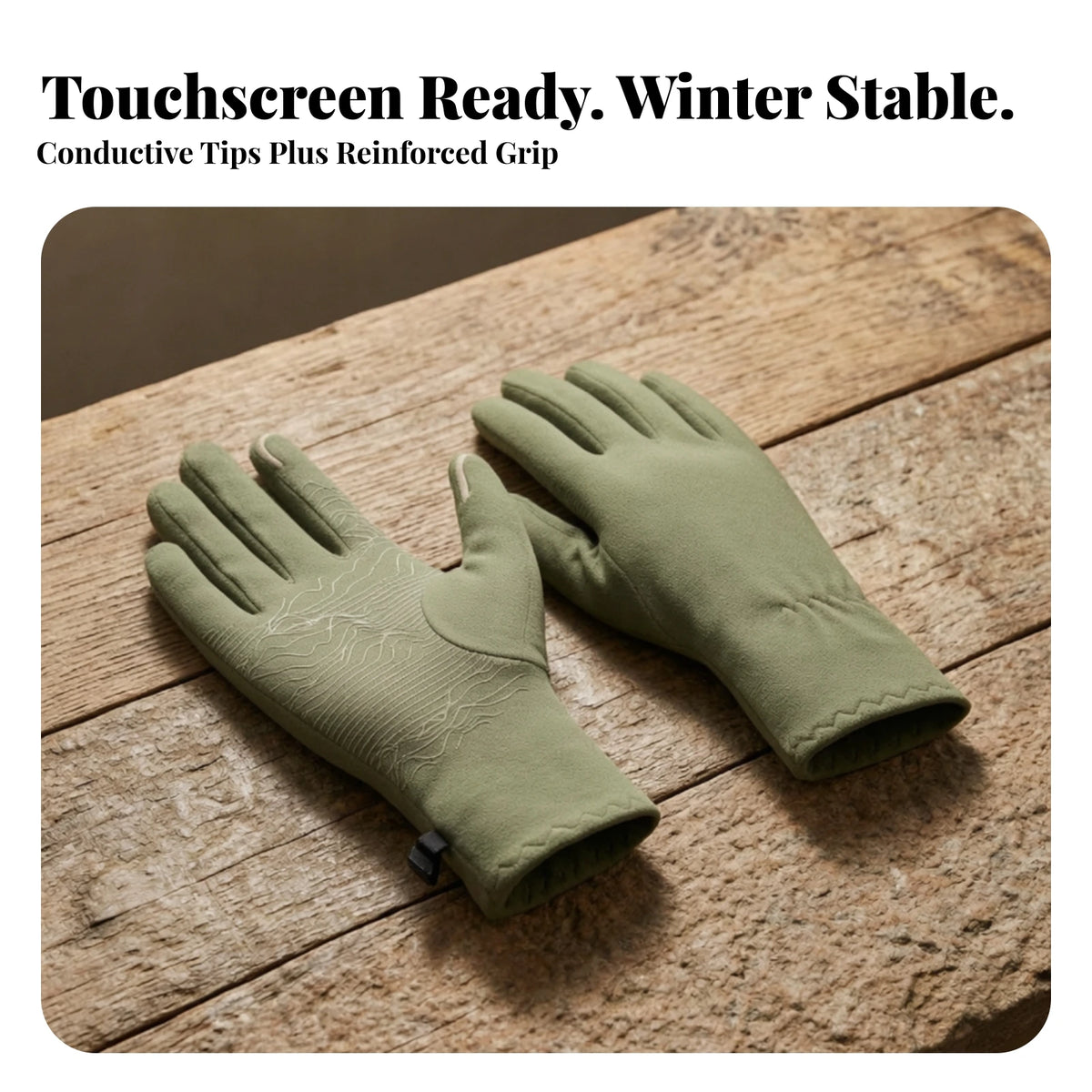 Touchscreen Winter Gloves with Grip – Lightweight & Warm Winter Knit Gloves PLUSH