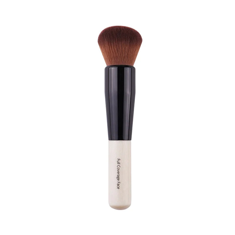 Powder Makeup Brush – Wood Handle Soft Round Dense Bristle Makeup Brush PLUSH
