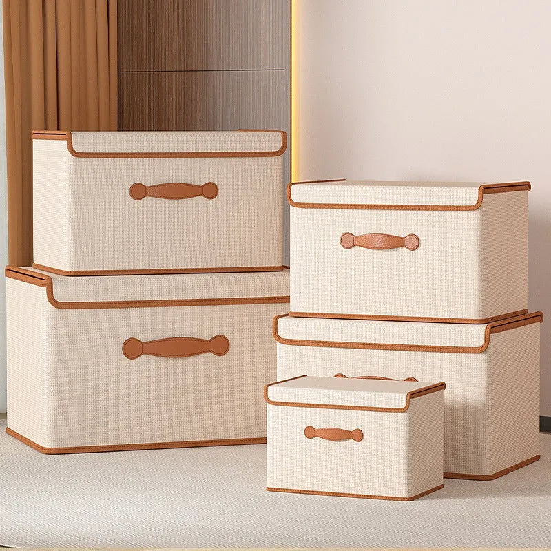 Oxford Fabric Covered Storage Box – Wardrobe Home Organizer Fabric Storage Box PLUSH