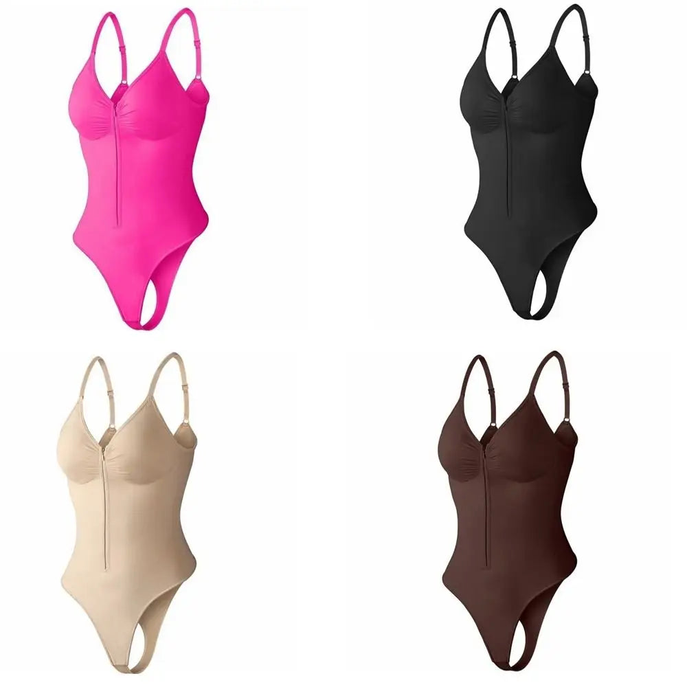 Seamless Tummy Control Bodysuit | Front Zipper Shapewear Slimming Bodysuit PLUSH