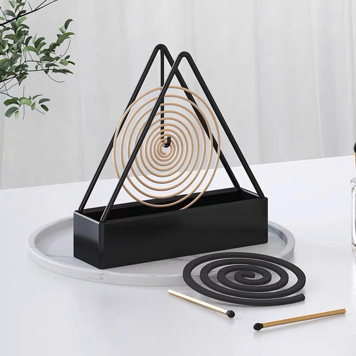 Iron Incense Holder Plate – Coil & Sandalwood Burner Stand Incense Holder PLUSH