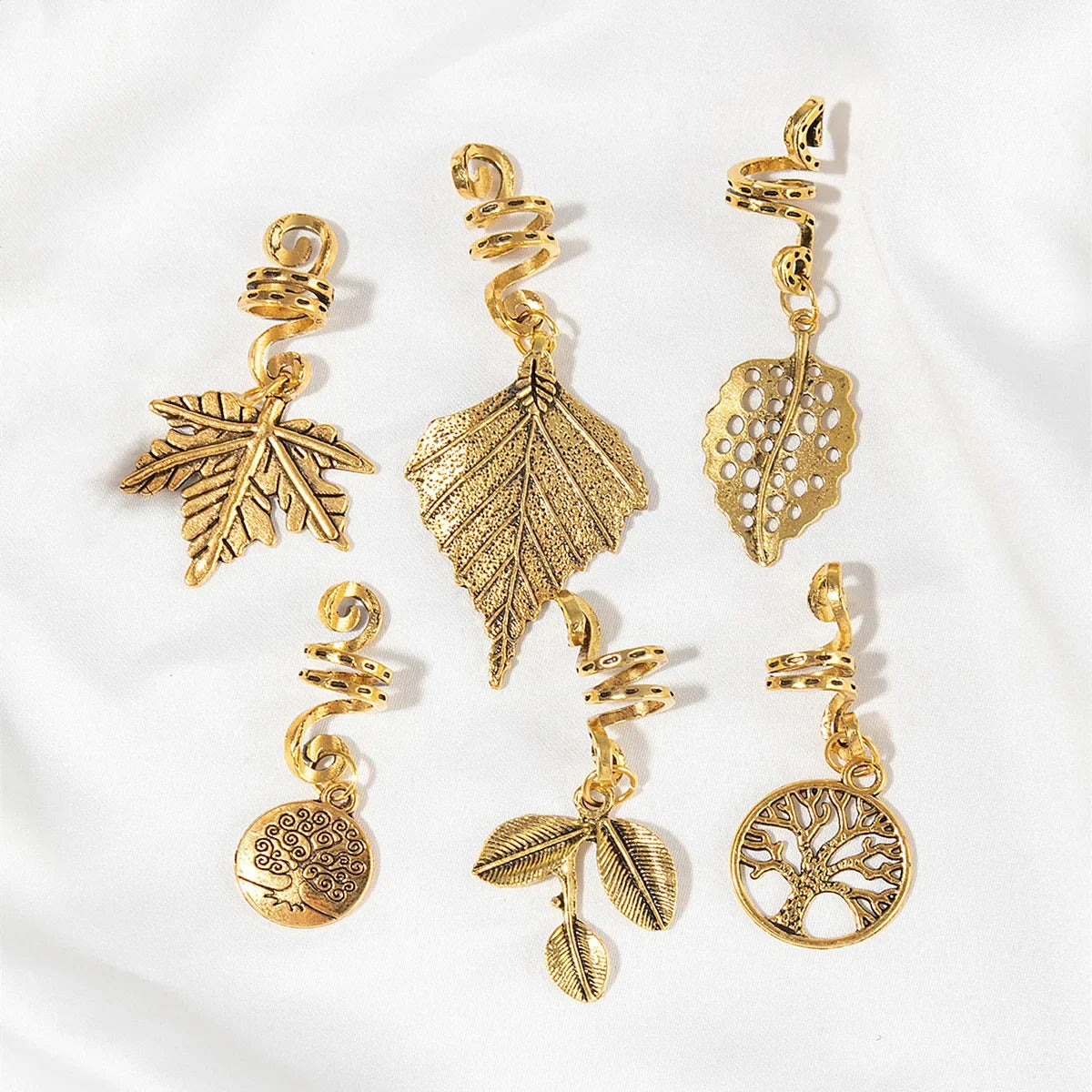 6pcs Gold Dreadlock Beads – Adjustable Hair Braid Cuff Clips Hair Braid Beads PLUSH