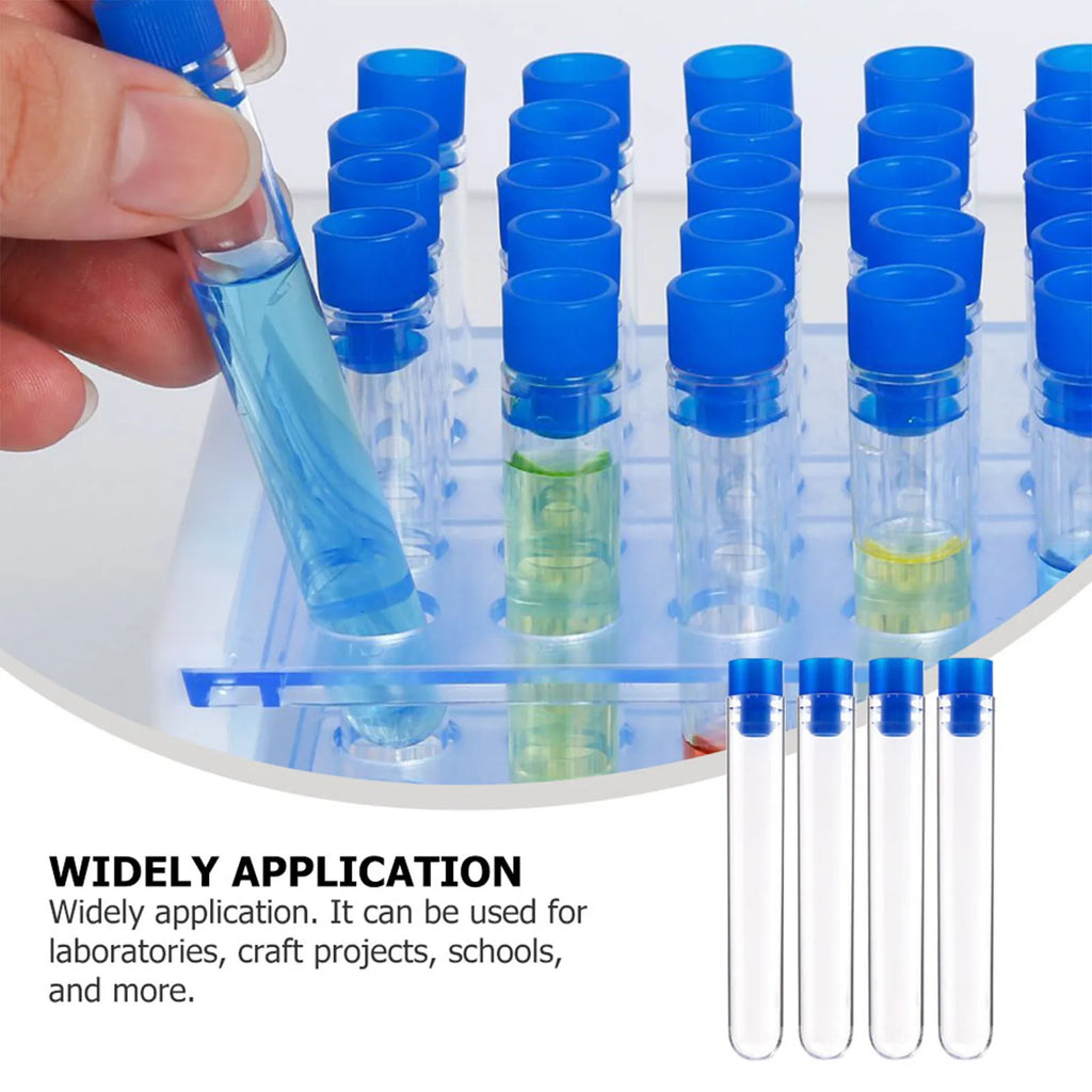 50pcs Clear Plastic Test Tubes with Lids – Lab Science Kit Lab Test Tubes PLUSH