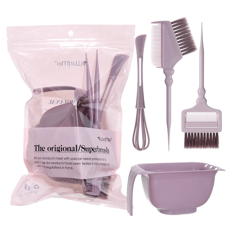 WANMEI All-in-One Hair Dye Kit – Reusable Salon Tools Set Hair Dye Tool Kit PLUSH Purple set