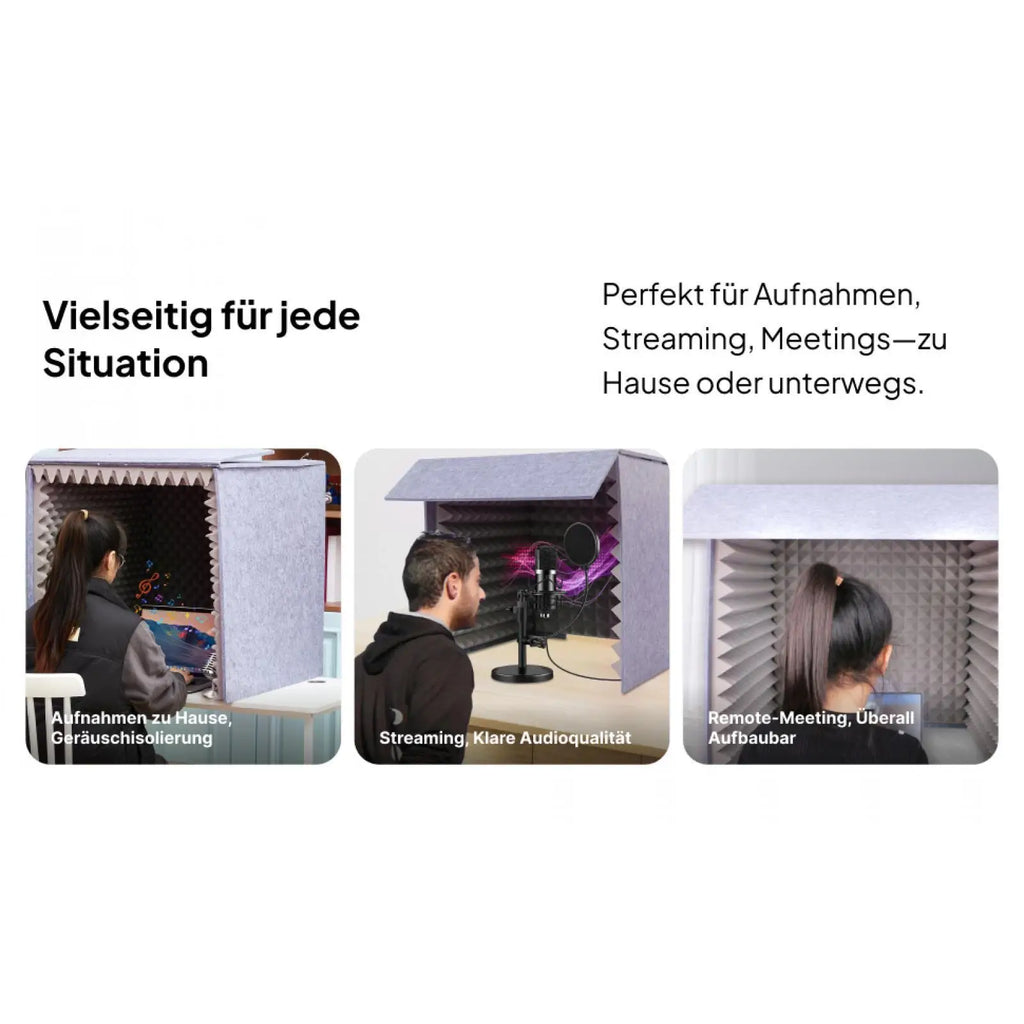 Portable Desktop Soundproof Booth | Vocal Absorbing Studio Box Recording Studio Booth PLUSH