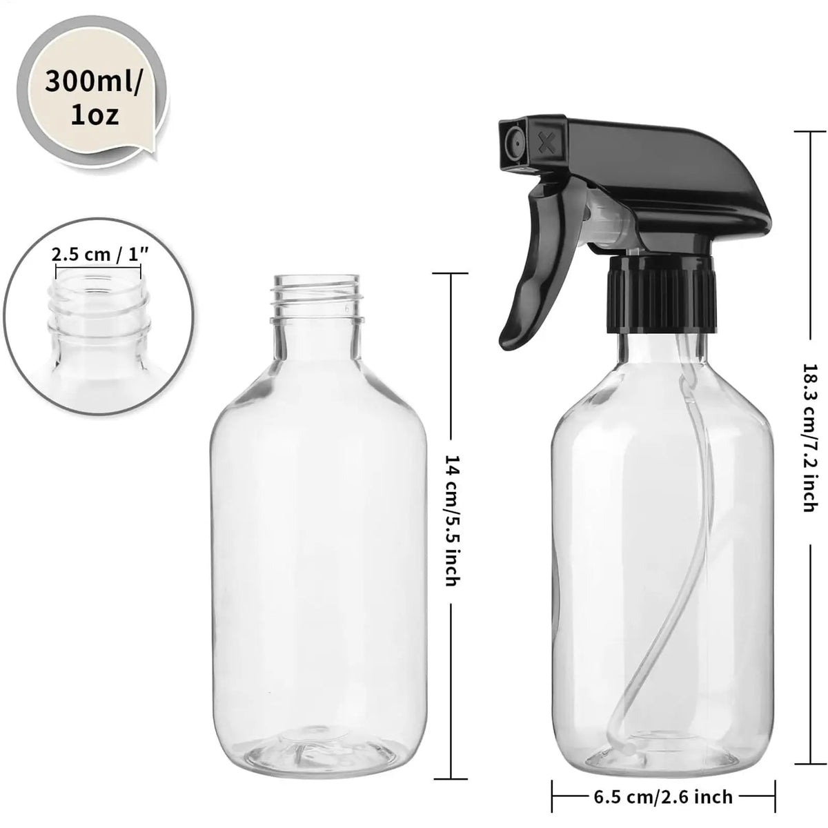 Adjustable Spray Bottles 300/500ml – Refillable Water Mister Spray Bottle PLUSH