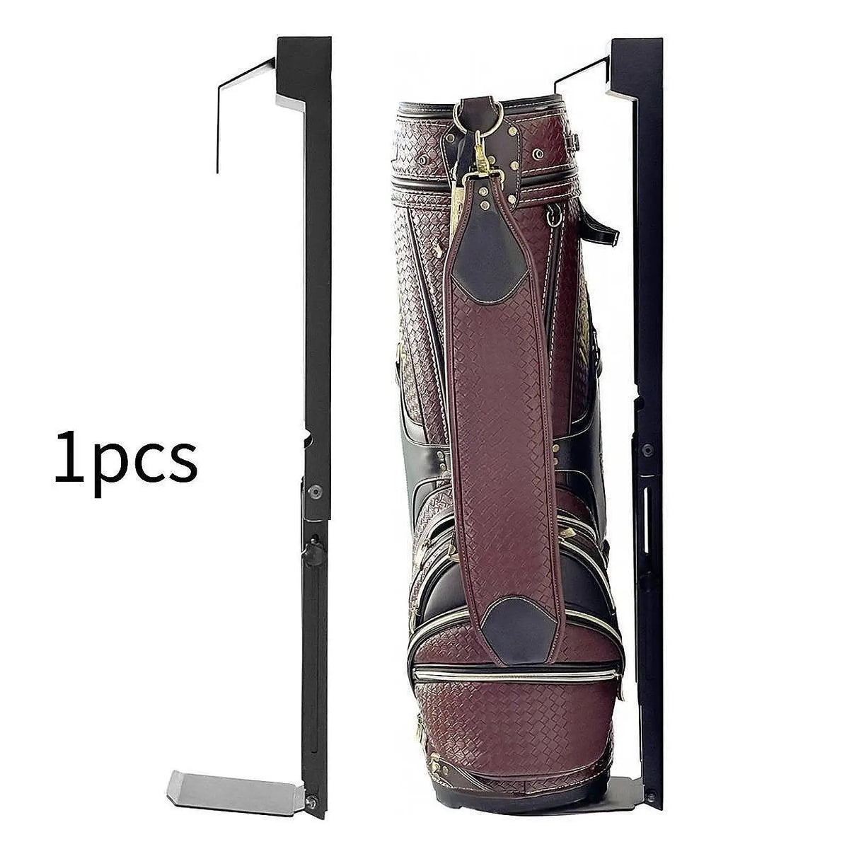 Wall Mounted Golf Bag Storage Rack – Foldable Metal Organizer Golf Bag Rack PLUSH