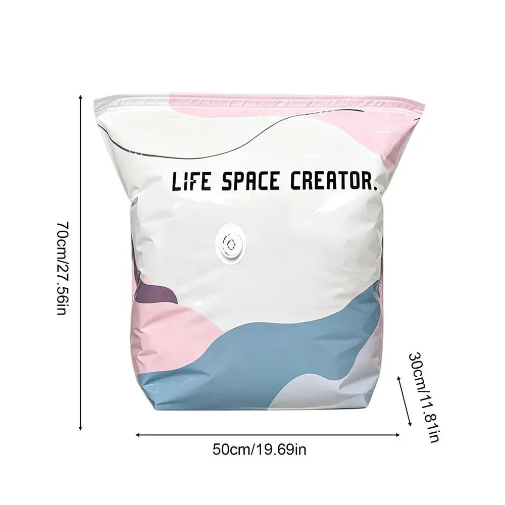 Large Vacuum Storage Bags No Pump – Clothes & Blanket Organizer Vacuum Storage Bag PLUSH 50x70cm