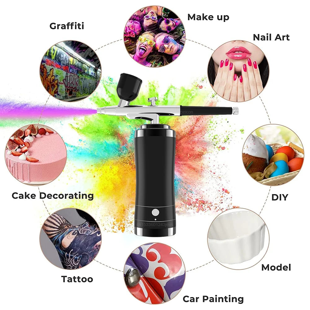 Wireless Airbrush Kit with Compressor – Nail Art & Crafts Nail Art Airbrush PLUSH