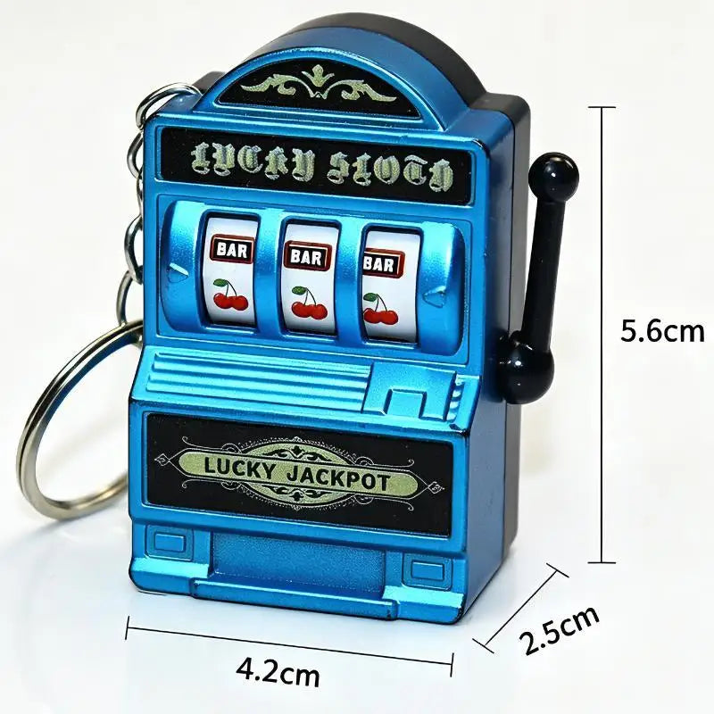 Mini Slot Machine Keychain – Lucky Jackpot Pocket Arcade Toy Novelty Keychain Toy PLUSH C