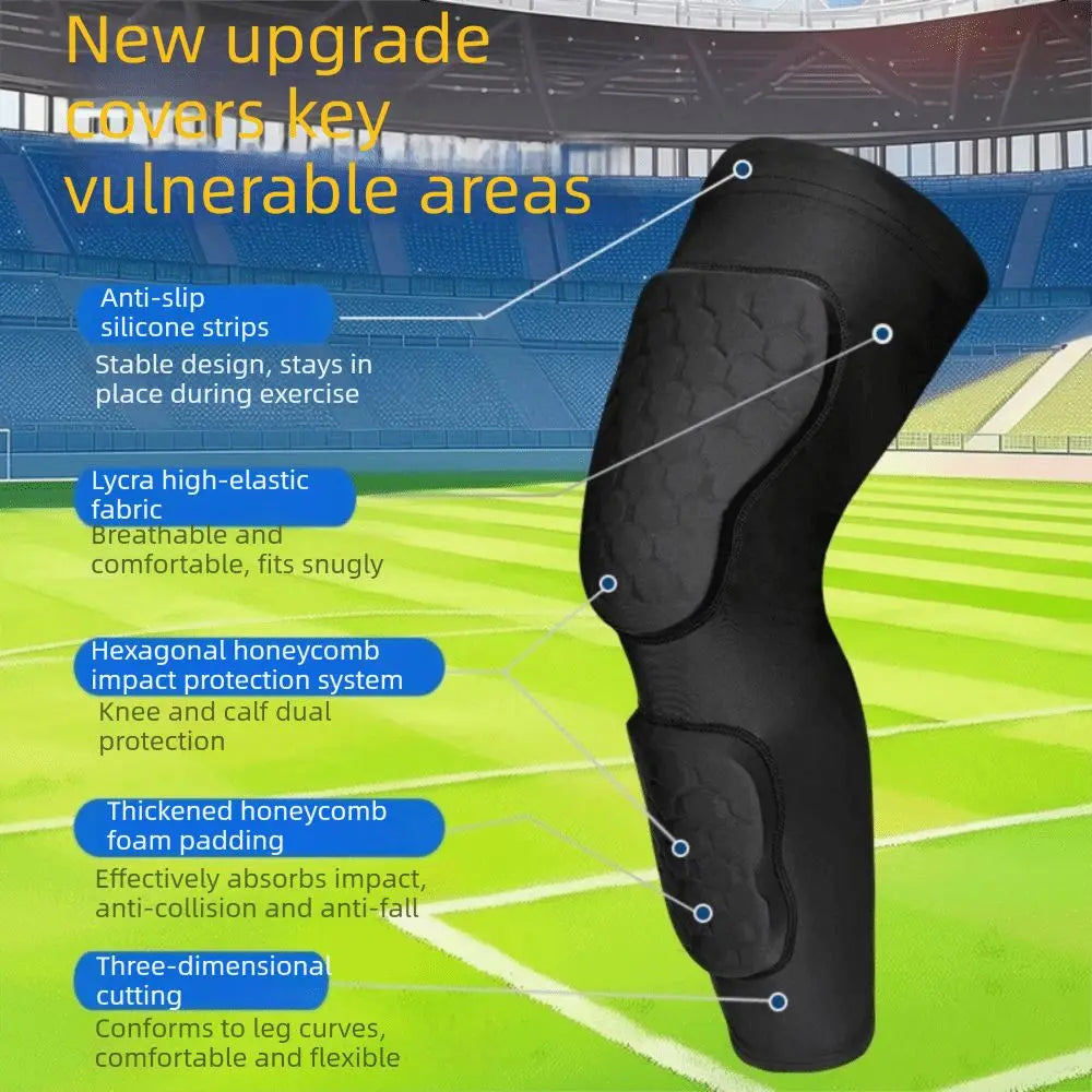 Breathable Honeycomb Padded Knee Pad – Non-Slip Sports Brace Knee Pad Sleeve PLUSH