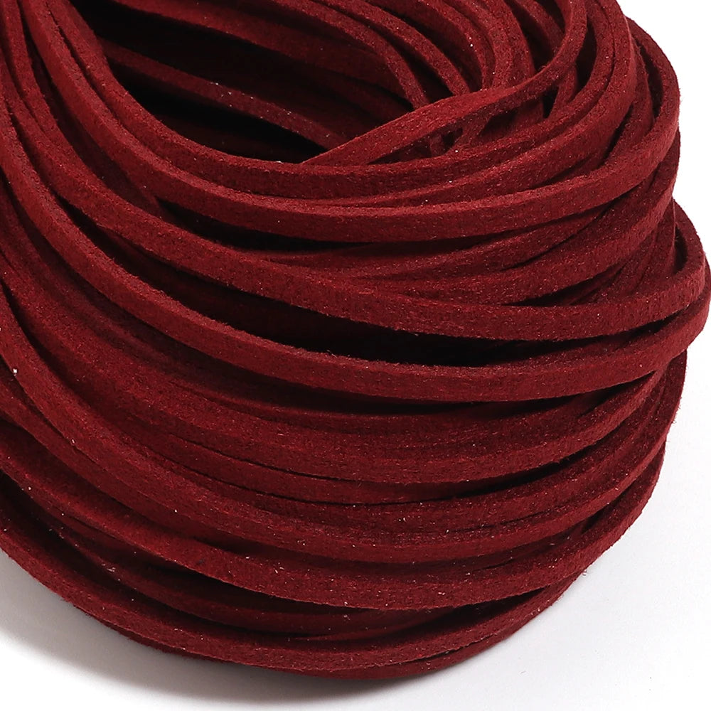 10pcs Multicolor Faux Suede Flat Cord 2.5mm – DIY Jewelry Making Jewelry Craft Cord PLUSH wine red