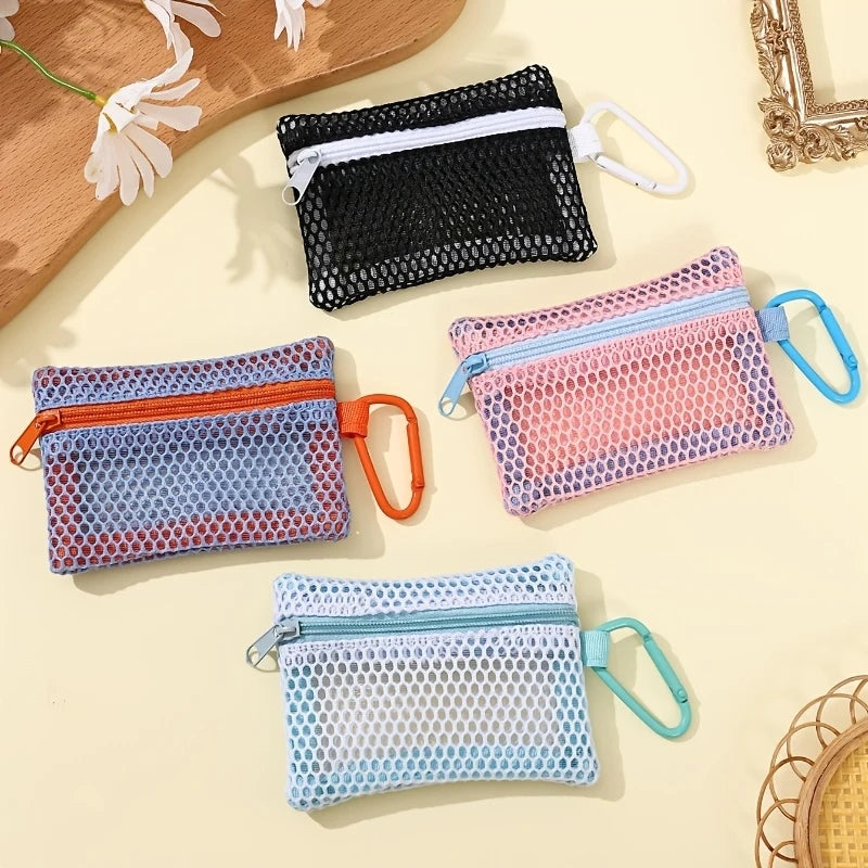 Transparent Mesh Makeup Bag – Flat Square Toiletry Organizer Cosmetic Bag PLUSH