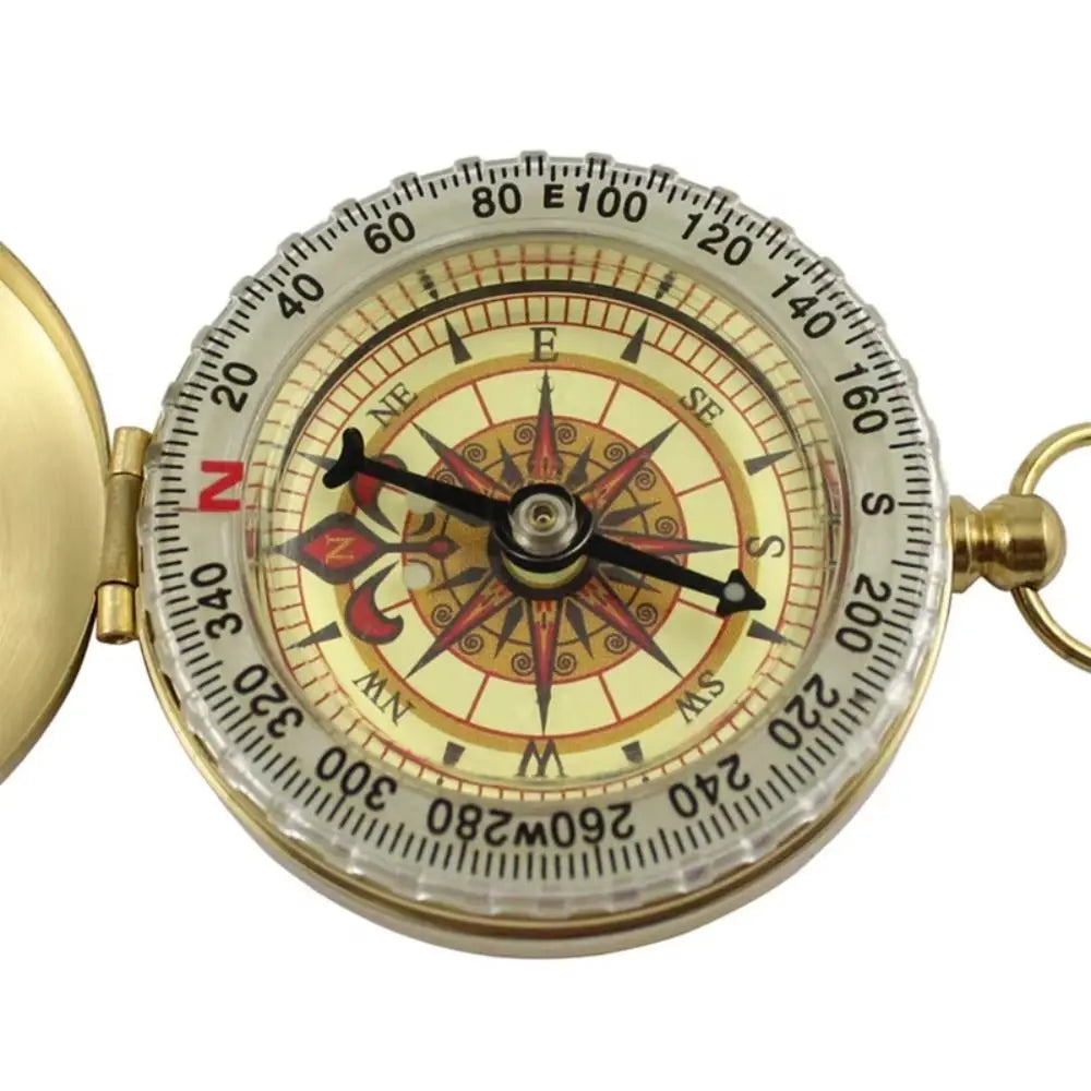 Brass Pocket Compass – Luminous Flip Cover Camping Compass Pocket Compass PLUSH