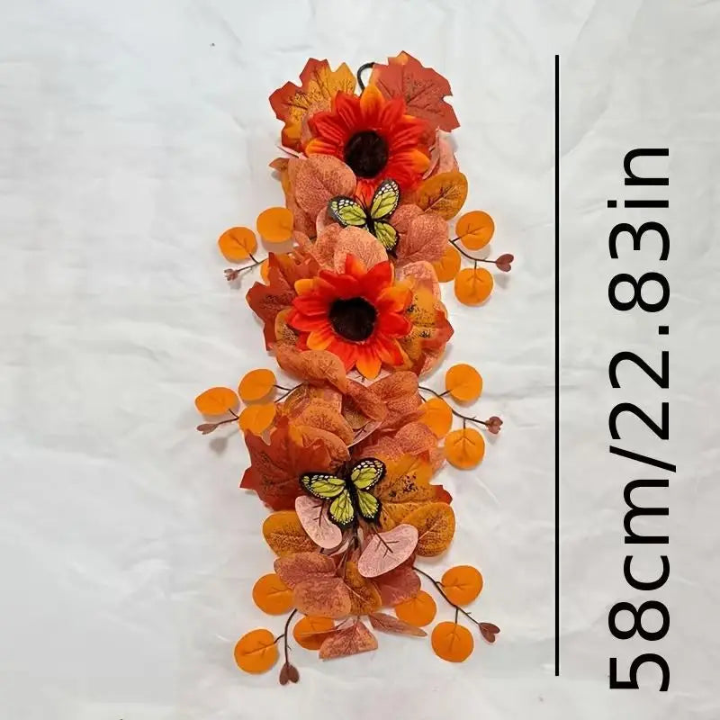 Autumn Sunflower & Maple Leaf Hanging Door Wall Decor Set Seasonal Wall Hanging PLUSH