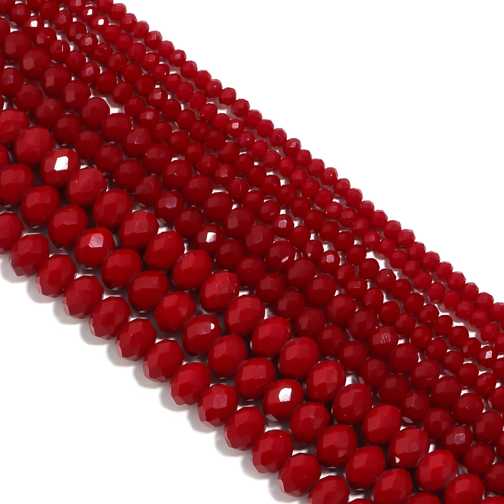 Red Faceted Crystal Abacus Rondelle Spacer Beads – DIY Jewelry Crystal Spacer Beads PLUSH