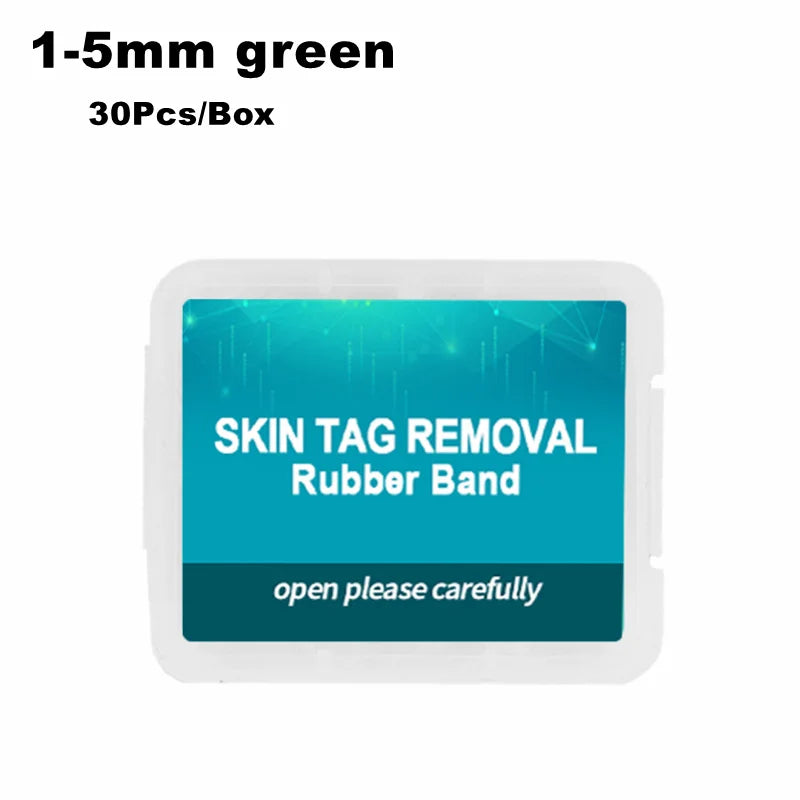 Skin Tag Removal Bands 30pcs – Non-Toxic Rubber Rings Skin Care Tool PLUSH S Green