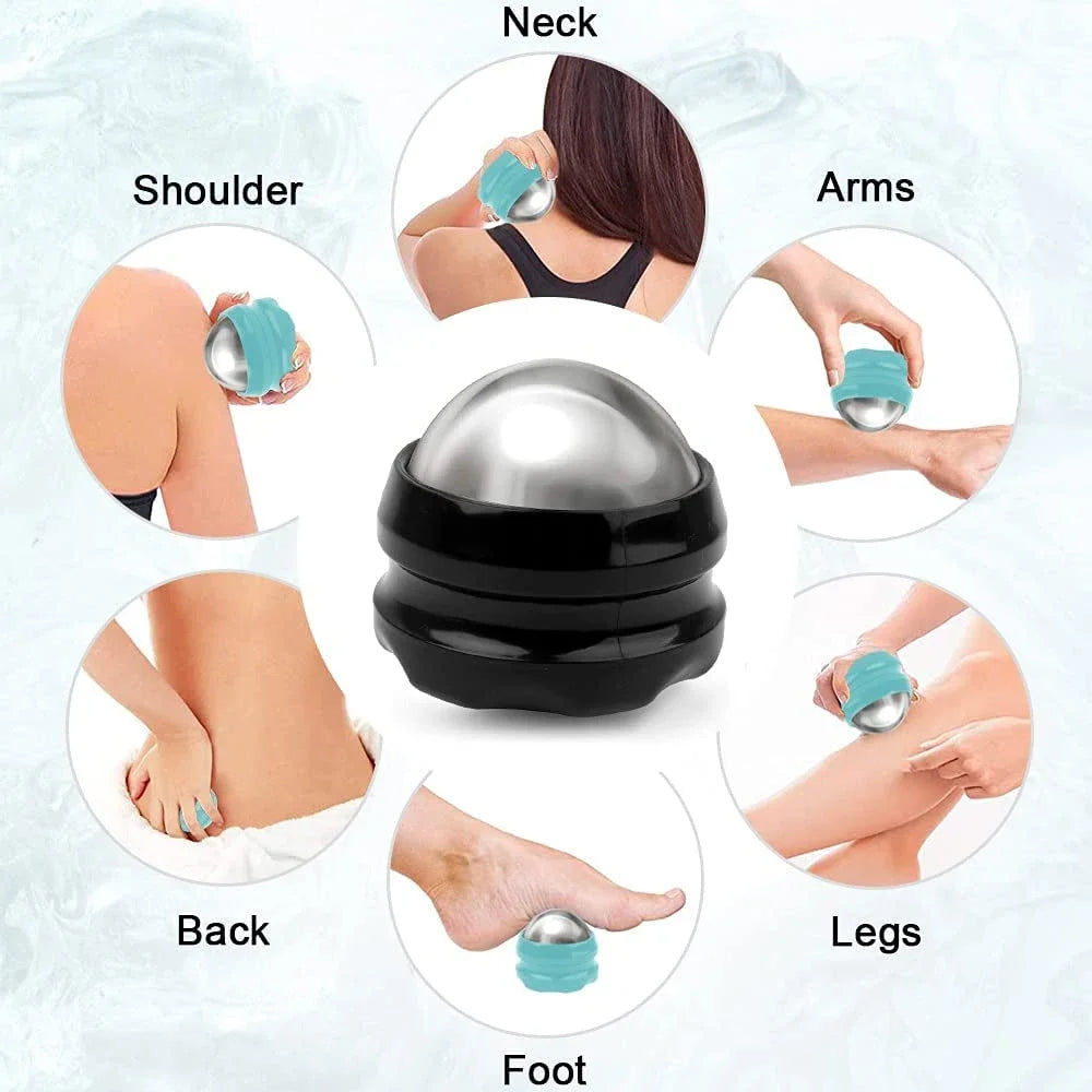 Ice & Heat Massage Ball Roller – Full Body Stainless Steel Tool Massage Ball Roller PLUSH