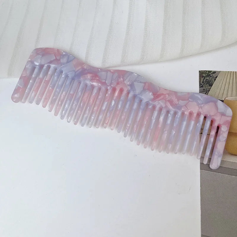 Wavy French Acetate Hair Comb – Anti-Static & Portable Acetate Hair Comb PLUSH 4