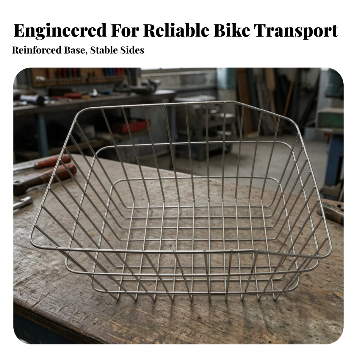 Stainless Steel Rear Bike Basket with Mounting Bracket Rear Bike Basket PLUSH Default Title