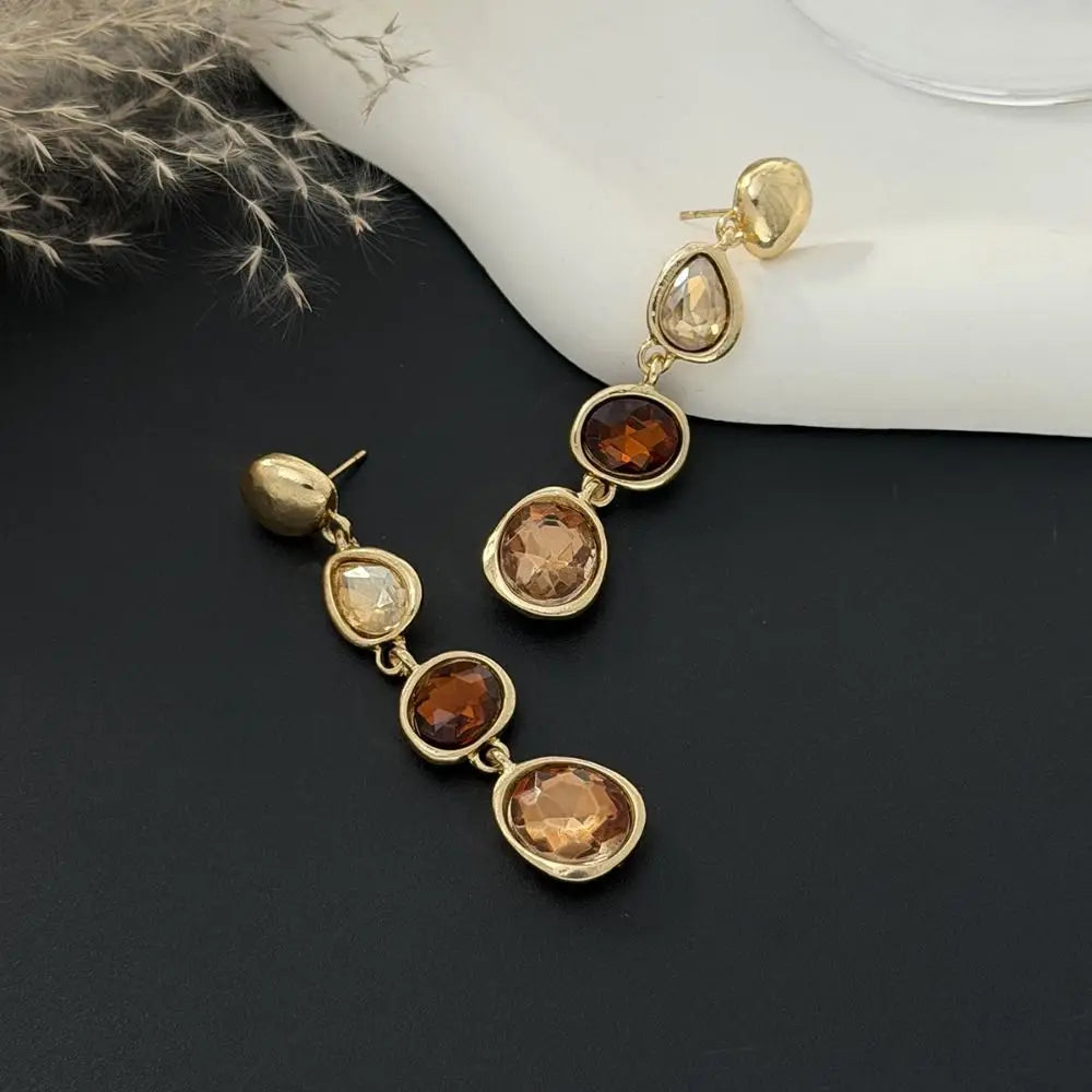 Waterdrop Rhinestone Drop Earrings – Geometric Zircon Studs Drop Earrings PLUSH