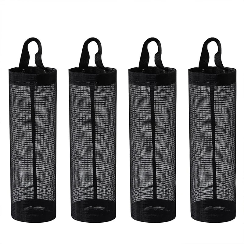 Wall Mounted Mesh Grocery Bag Dispenser – Kitchen Organizer Bag Storage Organizer PLUSH 4PCS