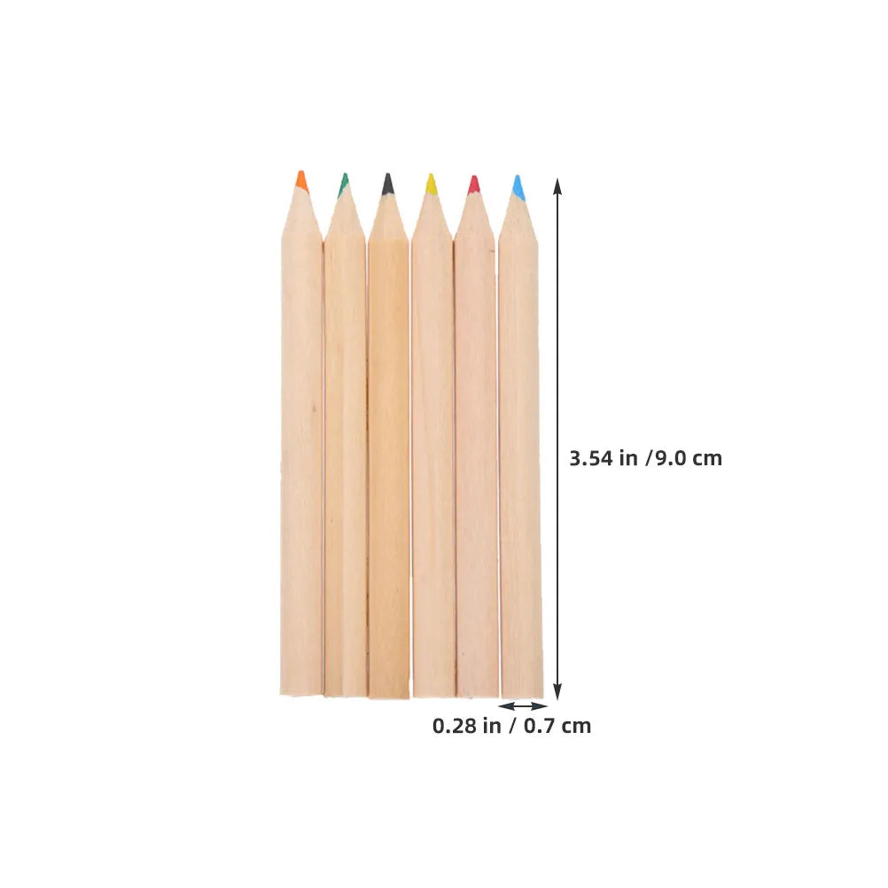 Mini Colored Pencils Set 3.5" Vibrant Wood Core Art Supplies Colored Pencil Set PLUSH