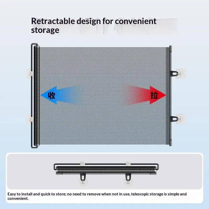 Retractable Pet Gate – No-Drill Mesh Fence for Dogs & Baby Retractable Pet Gate PLUSH